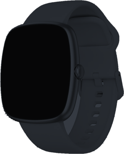 The outline of an NX smartwatch, screen dark